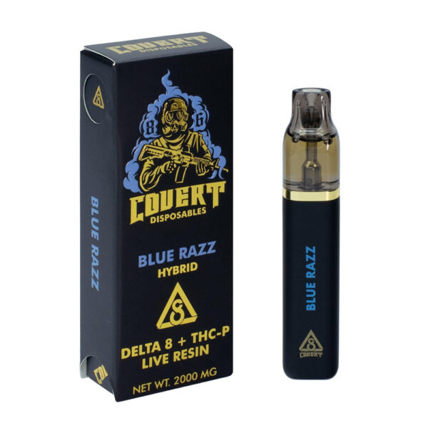 Covert Delta 8 + THC-P  Live Resin 2G Disposables Blue Razz - Hybrid
